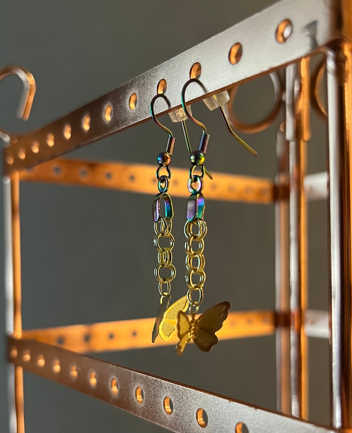 Simple Gold Butterfly Earrings