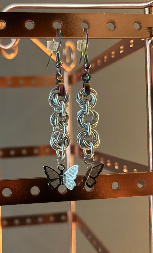 Silver Butterfly Earrings